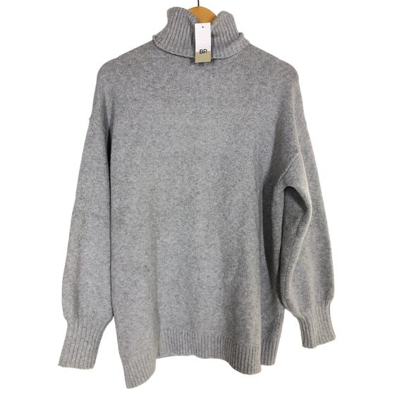 bp Turtleneck Sweater Knit Oversized Pullover Grey Heather NWT M - Picture 4 of 11